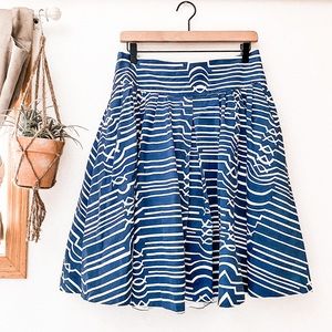 Anthropologie Maeve Zagged Stripes Skirt